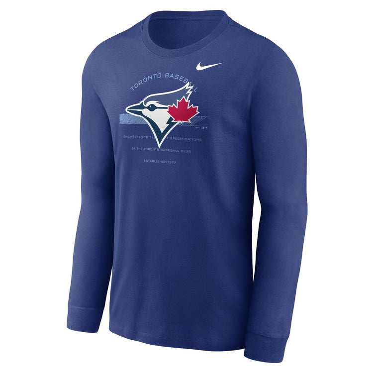 Nike Men's MLB Toronto Blue Jays Over Arch L/S T-Shirt Blue Edmonton Canada Store