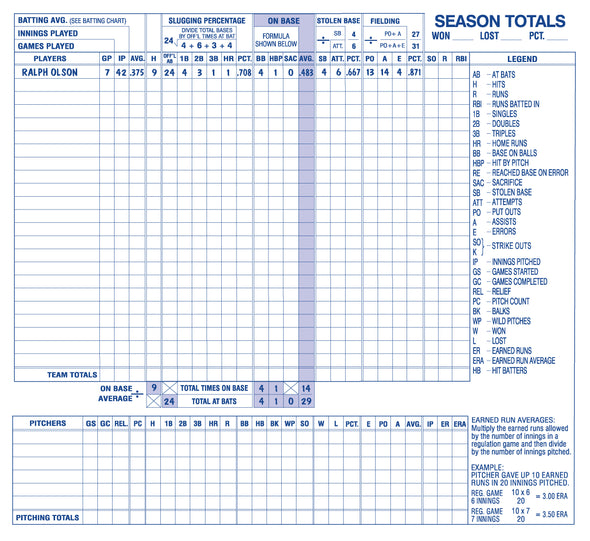 United Sport Classic Big Book 16 Position Baseball/Softball Scorebook