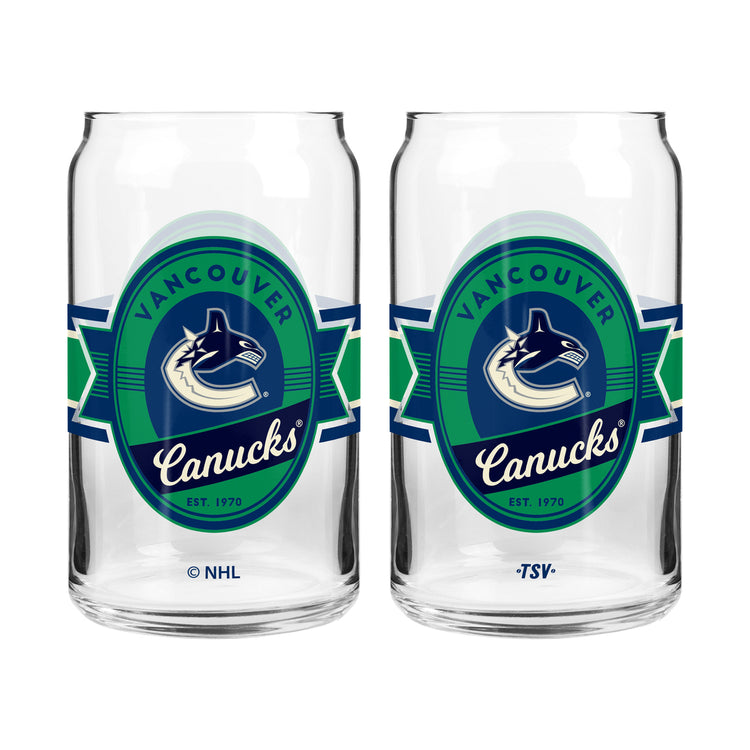 Shop 2 Pack Glass Set 16oz NHL Vancouver Canucks Edmonton Canada Store