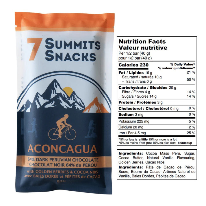 Shop 7 Summits Snacks Aconcagua Superfood Bars 80g Edmonton Canada Store