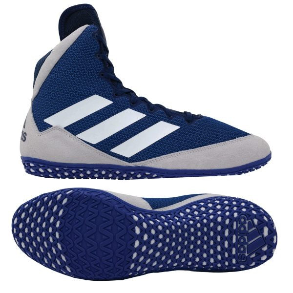 Adidas NEW Adidas Mat Wizard 4 White Red Royal Blue Wrestling Shoes