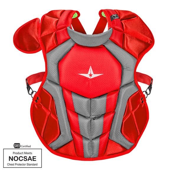 Shop Allstar Intermediate 15.5" System 7 Axis CPCC1216S7X NOCSAE Catchers Chest Protector Red Edmonton Canada Store
