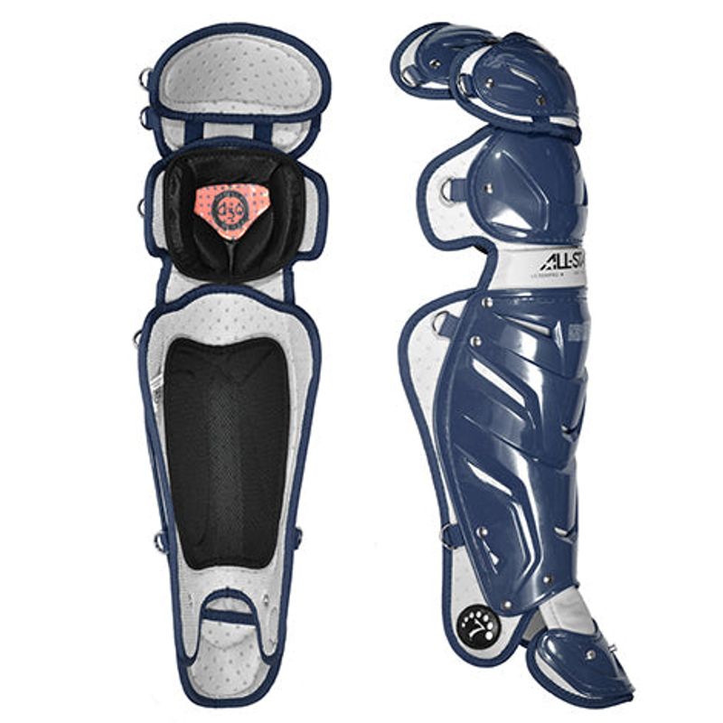 Shop Allstar Senior 15.5" Pro System 7 LG30SPRO Catcher's Leg Guards Navy/Silver Edmonton Canada Store