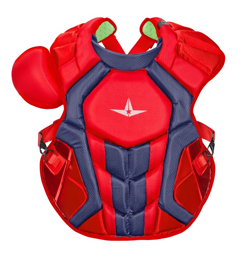 Shop Allstar Senior 16.5" System 7 Axis CPCC40PRO NOCSAE Catcher's Chest Protector Red./Navy Edmonton Canada Store