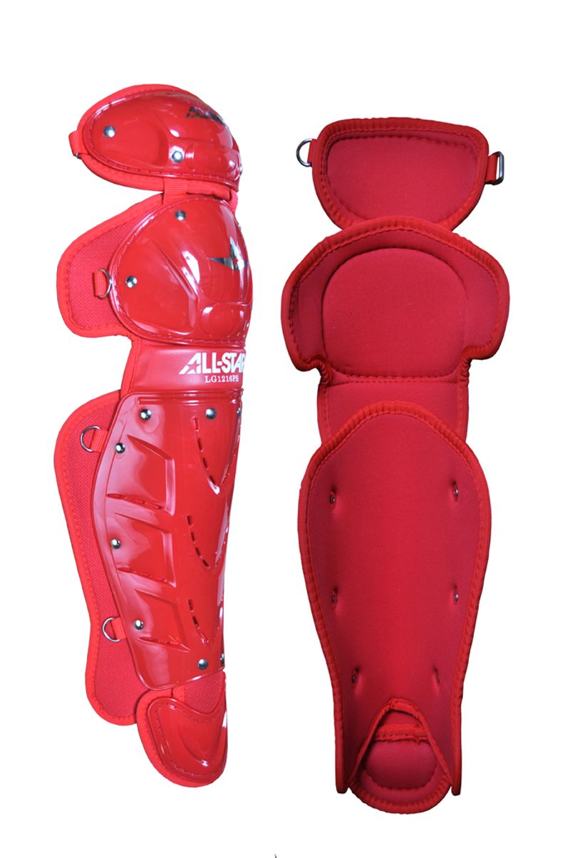 Shop Allstar Youth 11.5" Player's Series LG79PS Catcher's Leg Guards Red Edmonton Canada Store