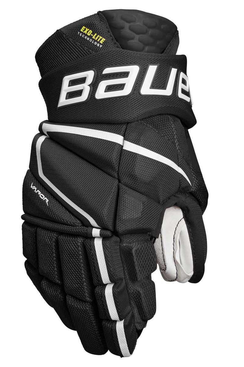 Shop Bauer Intermediate Vapor HYPERLITE Hockey Player Gloves Black/White Edmonton Canada Store
