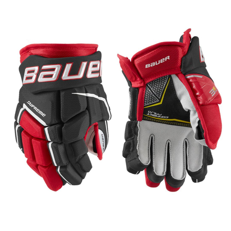 Shop Bauer Junior Supreme 3S Pro Hockey Player Glove Black/Red/White Edmonton Canada Store
