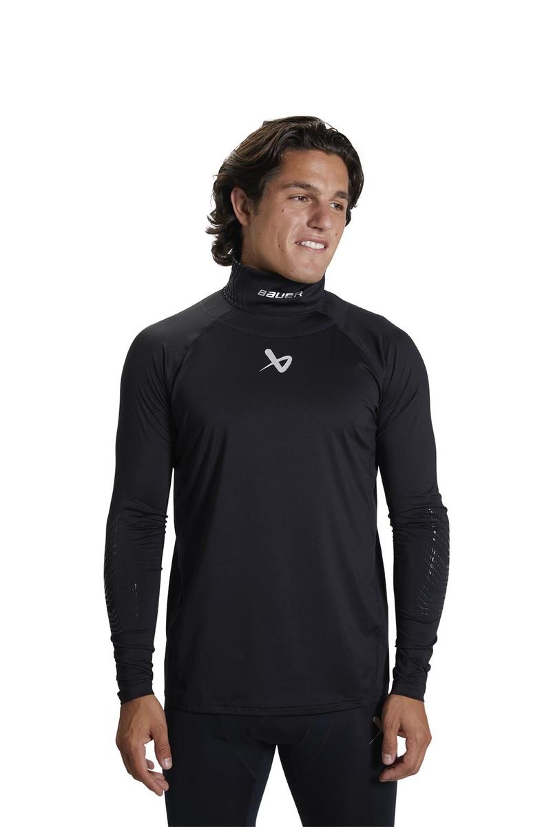 Shop Bauer Senior Neck Protect Hockey Player Long Sleeve Shirt Black Edmonton Canada Store