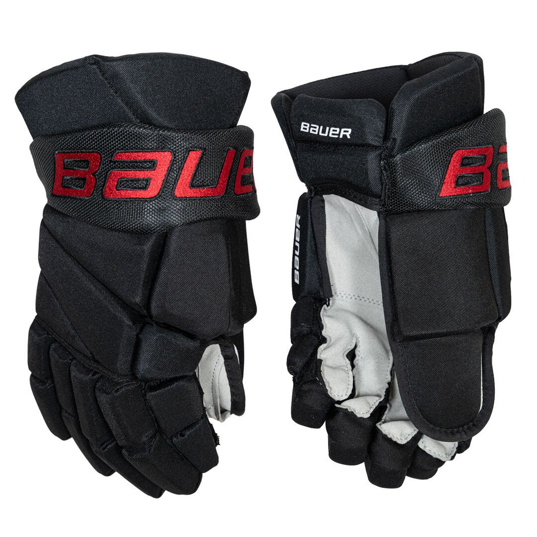 Shop Bauer Senior Vapor Elite Team Hockey Player Gloves Black/Red Edmonton Canada Store