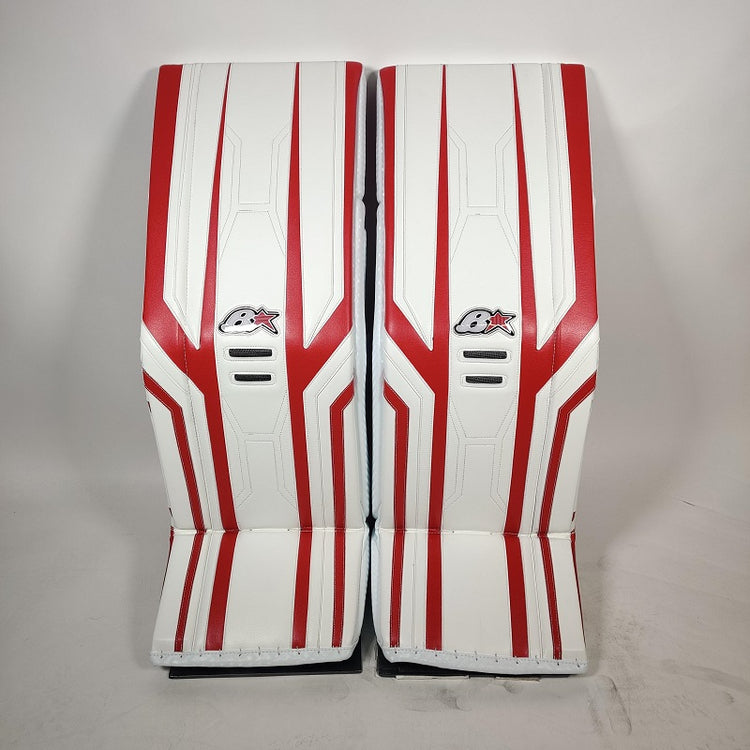 Shop Brian's Senior Pro OPTIK 3 Hockey Goalie Pad White/Red Edmonton Canada Store