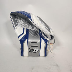 Shop Brian's Senior Pro OPTIK 3 Hockey Goalie Trapper White/Blue/Silver Edmonton Canada Store