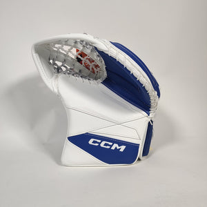 Shop CCM Intermediate Axis 2 Pro Hockey Goalie Trapper White Blue Edmonton Canada Store