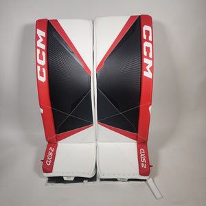 Shop CCM Senior Axis 2 Pro Hockey Goalie Pad White Black Red Edmonton Canada Store