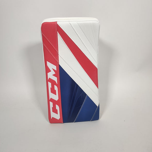Shop CCM Senior EFLEX 5 Pro Hockey Goalie Blocker White Blue Red Edmonton Canada Store