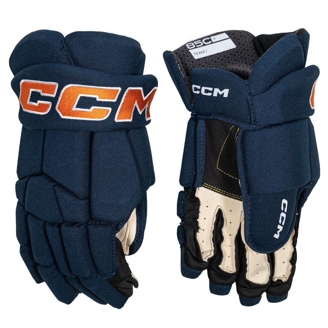 Shop CCM Senior HG85C Hockey Player Gloves Navy/Orange/White Edmonton Canada Store