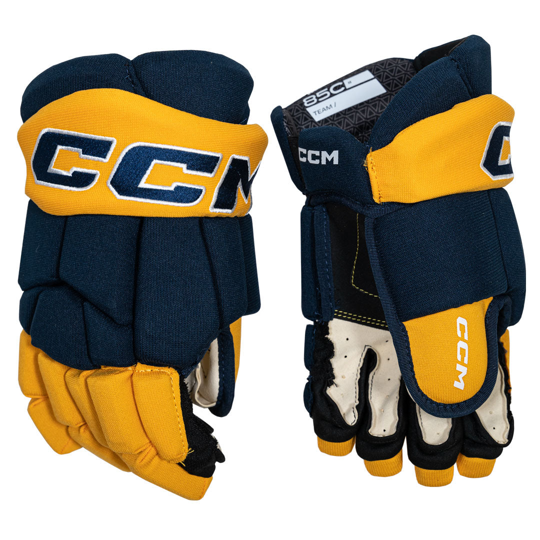 Shop CCM Senior HG85C Hockey Player Gloves Navy/Sunflower Edmonton Canada Store