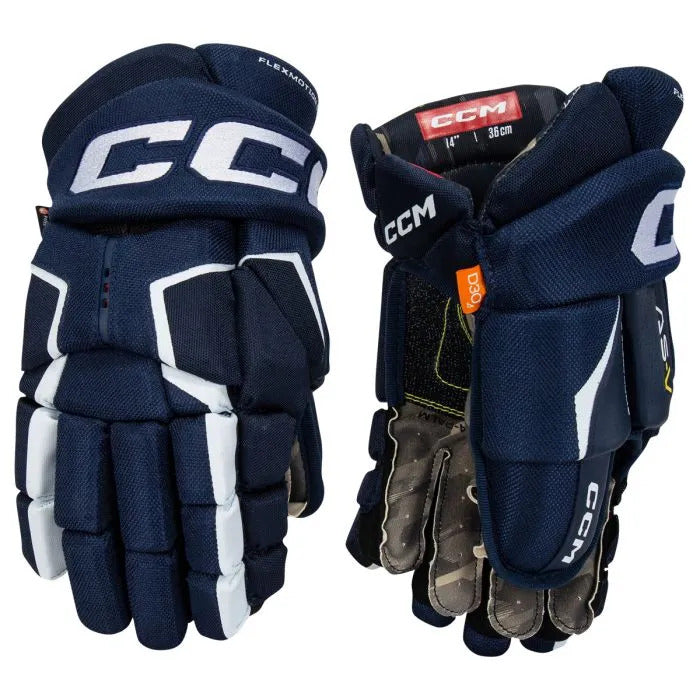 Shop CCM Senior Tacks AS-V Hockey Player Gloves Navy/White Edmonton Canada Store