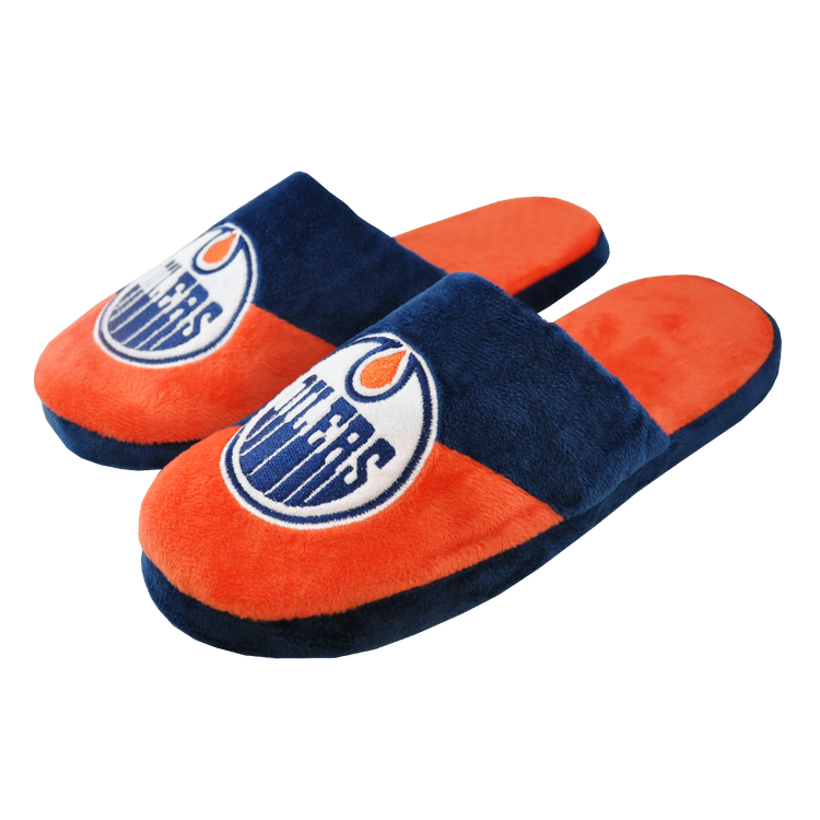 Shop FOCO Men's NHL Edmonton Oilers Big Logo Slipper Edmonton Canada Store 