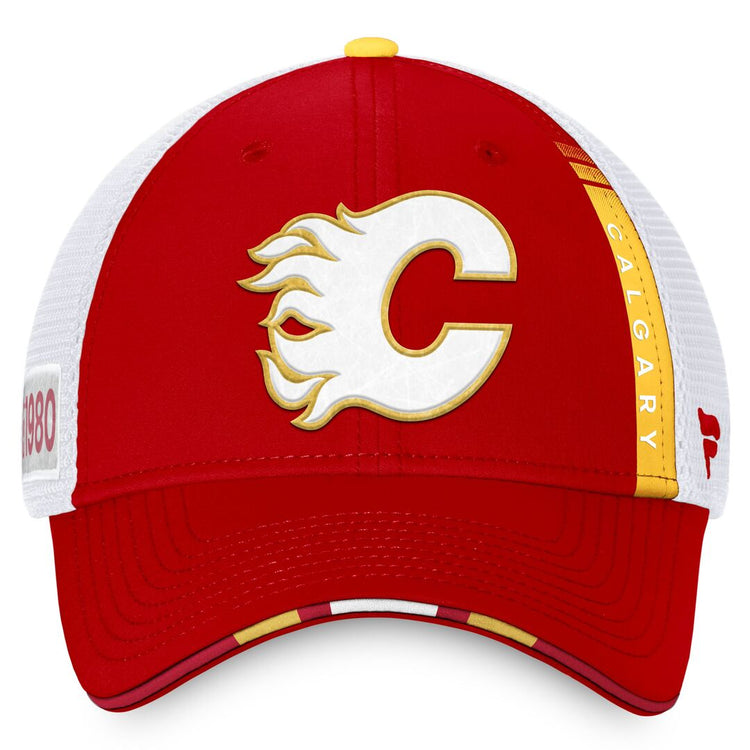 Shop Fanatics Men's NHL Calgary Flames 2022 Adjustable Draft Cap Hat Edmonton Canada Store