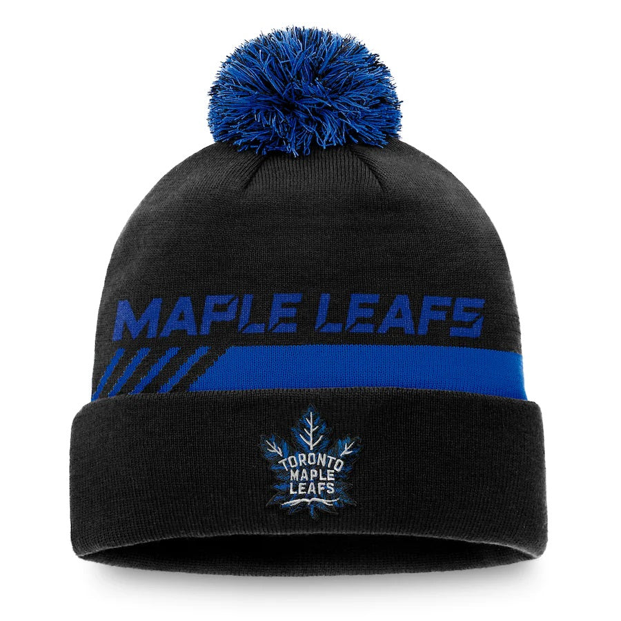 Shop Fanatics Men's NHL Toronto Maple Leafs 2021 Locker Room ALT Cuffed Pom Knit Edmonton Canada Store