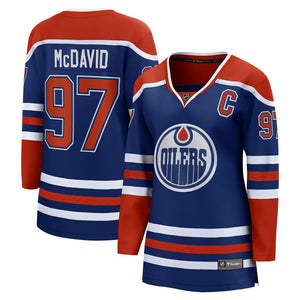 Shop Fanatics Women's NHL Edmonton Oilers Connor McDavid Breakaway Home Jersey Royal Edmonton Canada Store