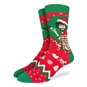 Shop Good Luck Sock Men's Bob Ross Christmas Socks - Shoe Size 7-12 Edmonton Canada Store