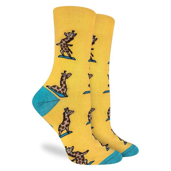 Shop Good Luck Sock Women's Yoga Giraffes Socks - Shoe Size 5-9 Edmonton Canada Store