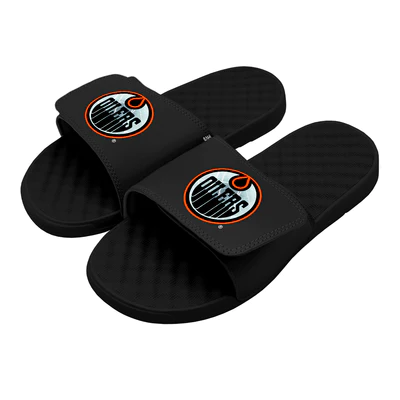 Shop ISlide NHL Edmonton Oilers Slide Sandals Ice Black Edmonton Canada Store