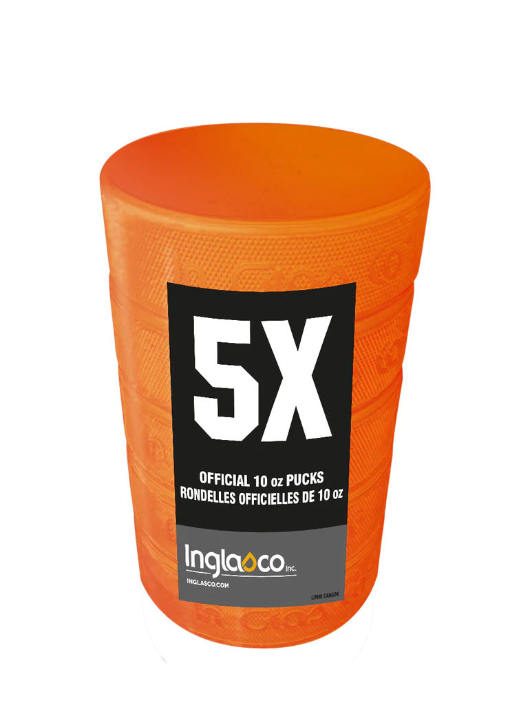 Shop Inglasco 5-Pack 10oz Orange Weighted Hockey Puck Edmonton Canada Store
