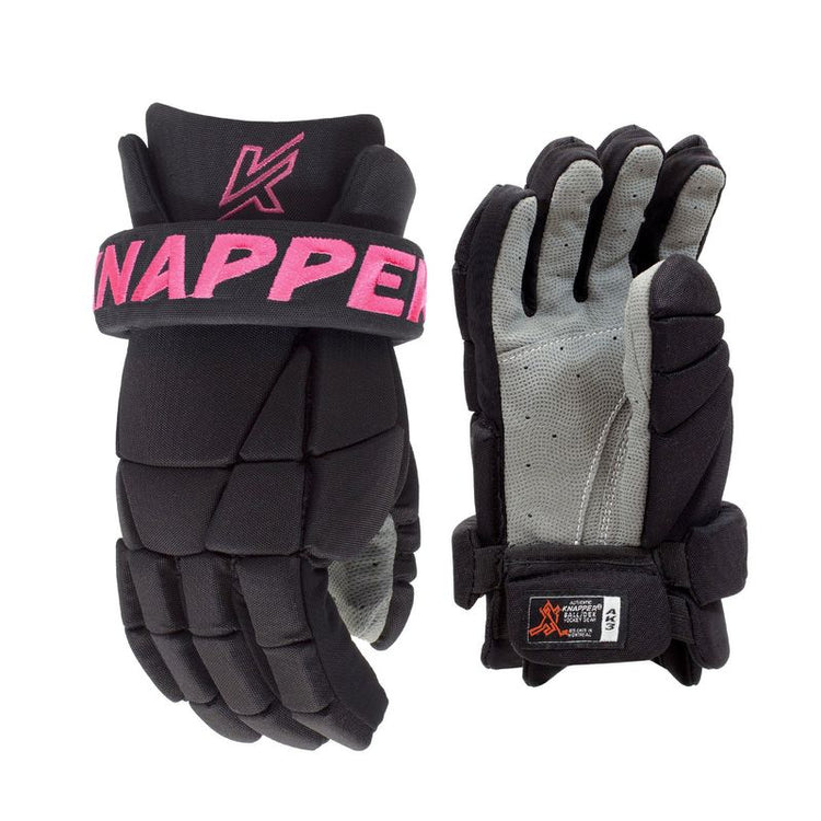 Shop Knapper Senior Ak3 Ball Hockey Gloves 12" Black/Pink Edmonton Canada Store