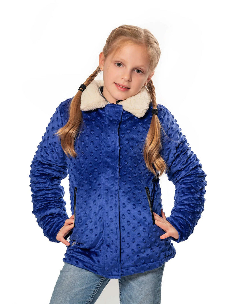 Shop Limeapple Girl's 620C-FZTD Minky Bubble Figure Skating Jacket Blue Edmonton Canada Store