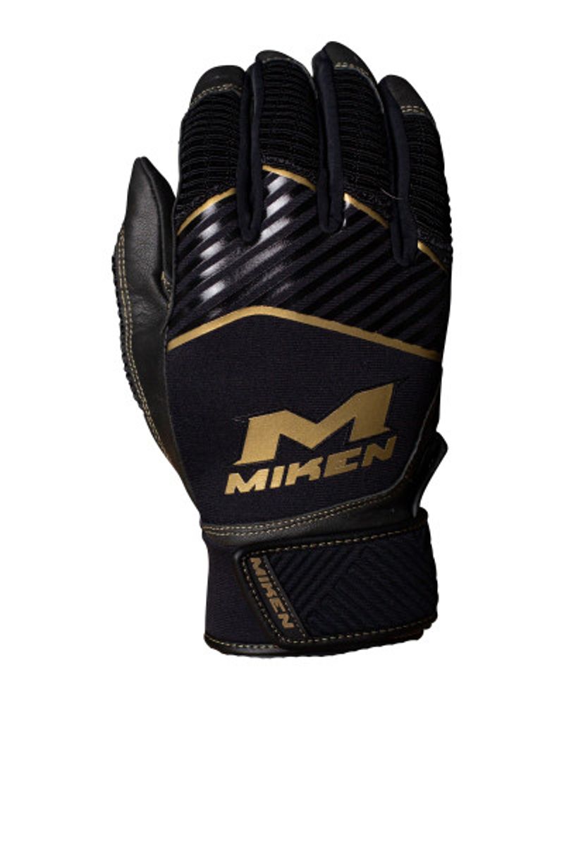 Shop Miken Senior Pro Gold Softball Batting Glove-Pair Black Edmonton Canada Store