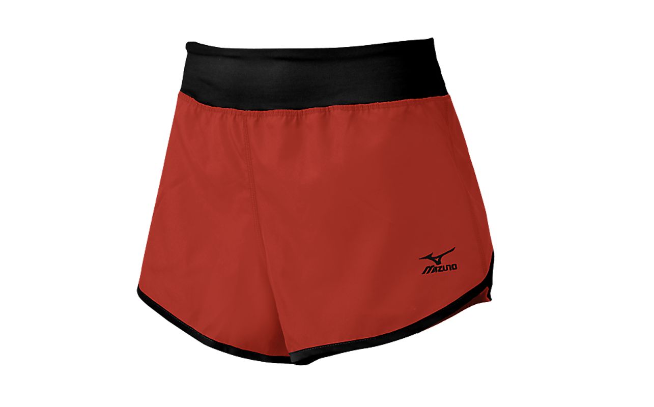 Shop Mizuno Women's Elite 9 Dynamic Volleyball Cover Up Shorts Red Edmonton Canada Store