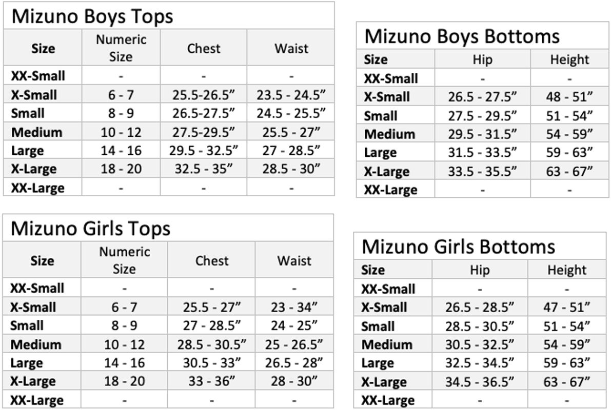 Shop Mizuno Youth Aero Vent Padded 350703.0000 Sliding Shorts Size Chart Edmonton Canada Store