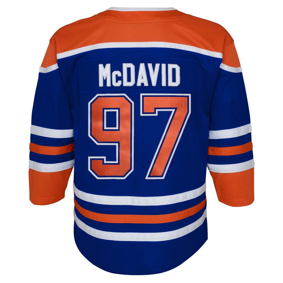 Shop NHL Branded Toddler Edmonton Oilers Connor McDavid Home Jersey Royal Edmonton Canada Store