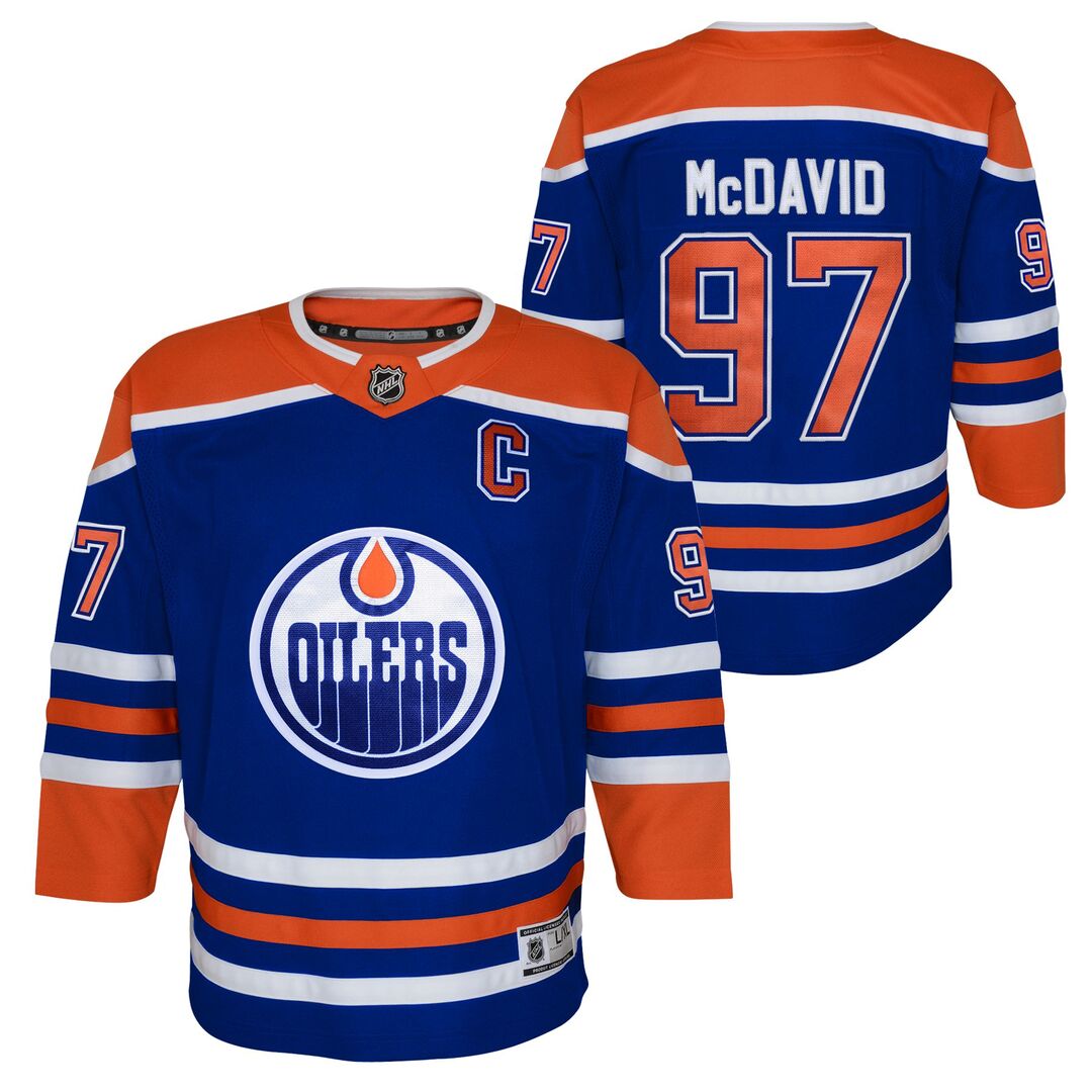 Youth Connor McDavid Orange Edmonton Oilers Player Name & Number T