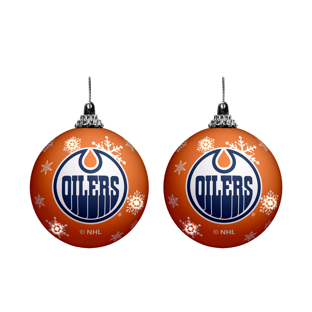Shop NHL Edmonton Oilers 2 Pack Light Up Ornaments Edmonton Canada Store