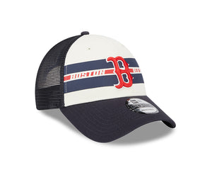 Shop New Era Men's MLB Boston Red Sox Team Stripes 9FORTY Cap White/Blue/Red Edmonton Canada Store