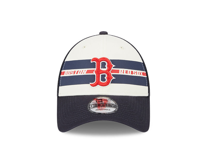 Shop New Era Men's MLB Boston Red Sox Team Stripes 9FORTY Cap White/Blue/Red Edmonton Canada Store