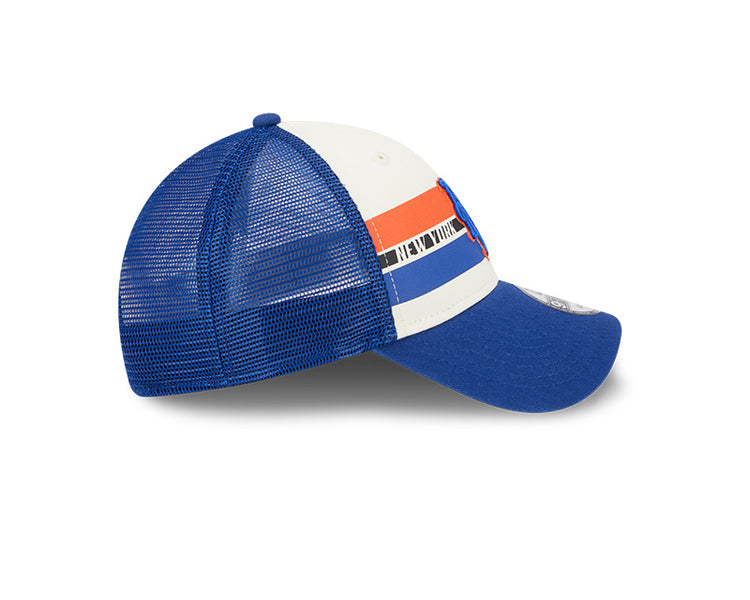 Shop New Era Men's MLB New York Mets Team Stripes 9FORTY Cap White/Blue/Orange Edmonton Canada Store