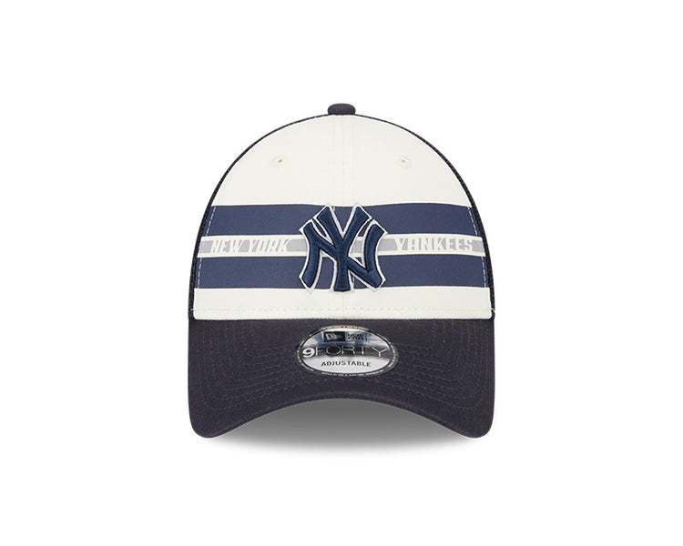 Shop New Era Men's MLB New York Yankees Team Stripes 9FORTY Cap White/Blue Edmonton Canada Store