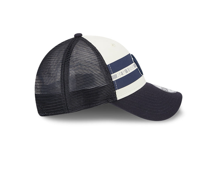 Shop New Era Men's MLB New York Yankees Team Stripes 9FORTY Cap White/Blue Edmonton Canada Store