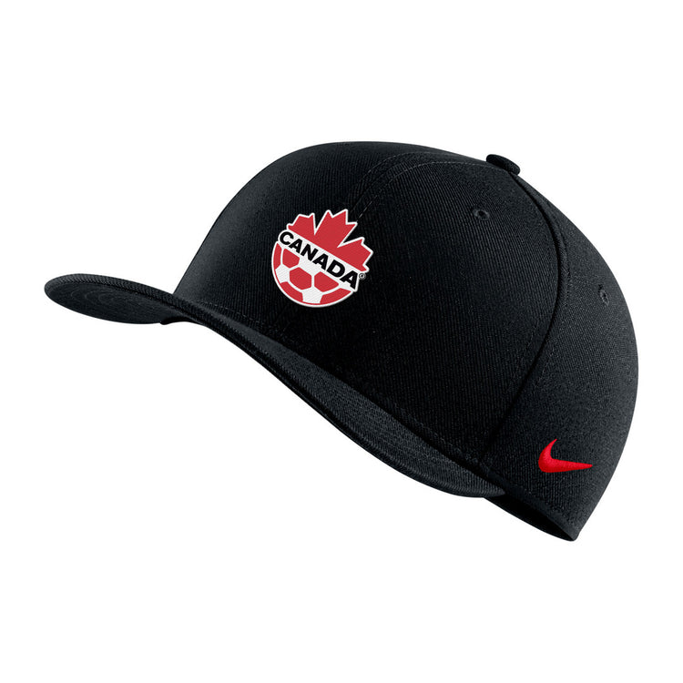 Shop Nike Men's Soccer Team Canada Store Swoosh Flex Cap Black Edmonton Canada Store