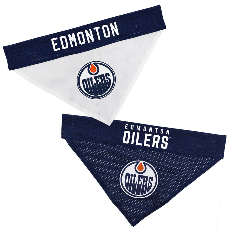 Shop Pets First NHL Edmonton Oilers Reversible Pet Bandana Edmonton Canada Store