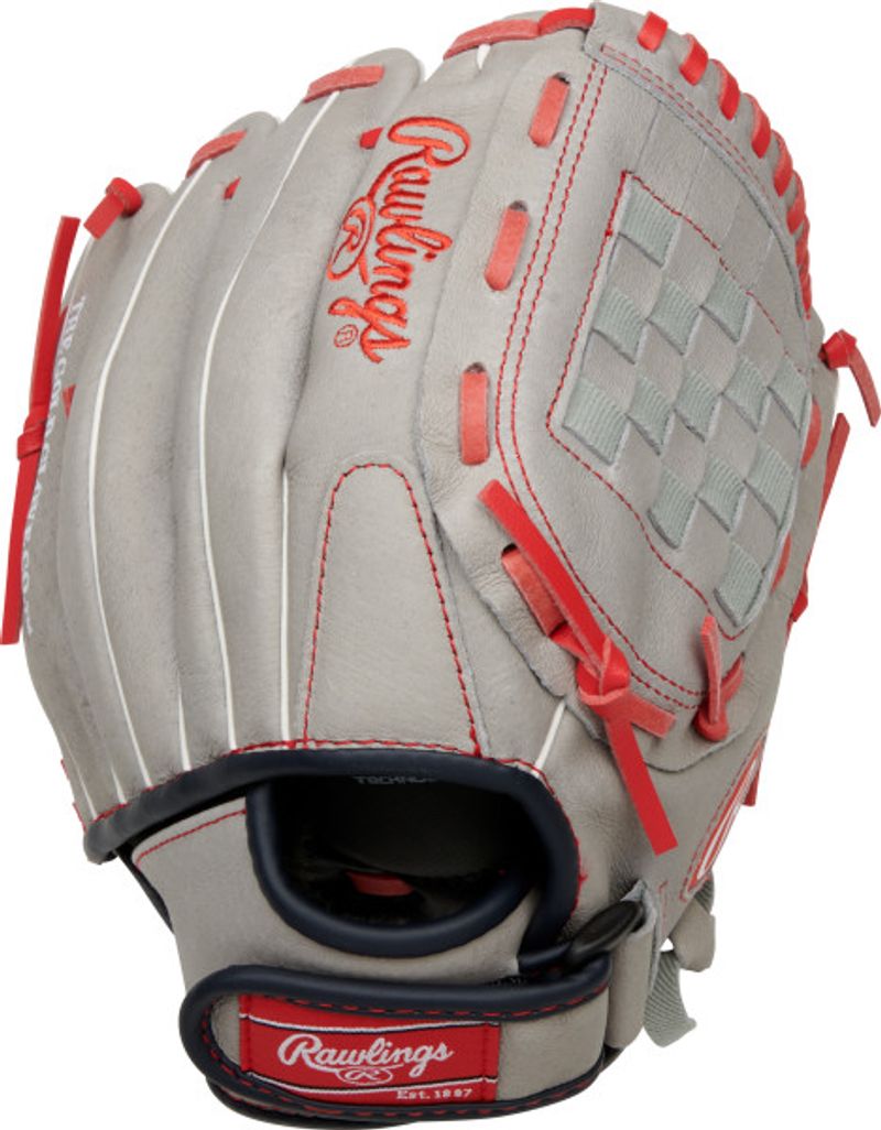 Rawlings Kids' Players Series 8.5 Youth T-Ball Baseball Glove (Blue/Red/ Black)