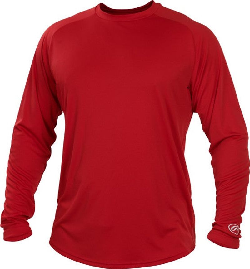 Shop Rawlings Junior Performance Base YLSRT Long Sleeve Shirt Red Edmonton Canada Store