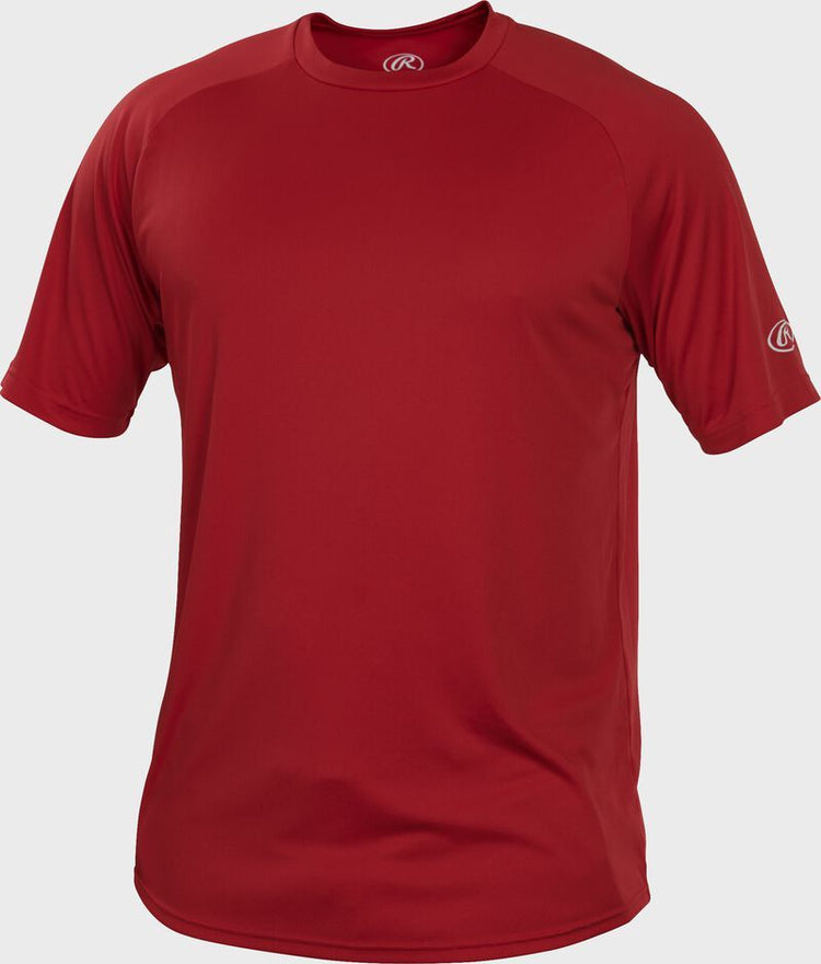 Shop Rawlings Junior Performance Base YRTT Short Sleeve Shirt Red Edmonton Canada Store
