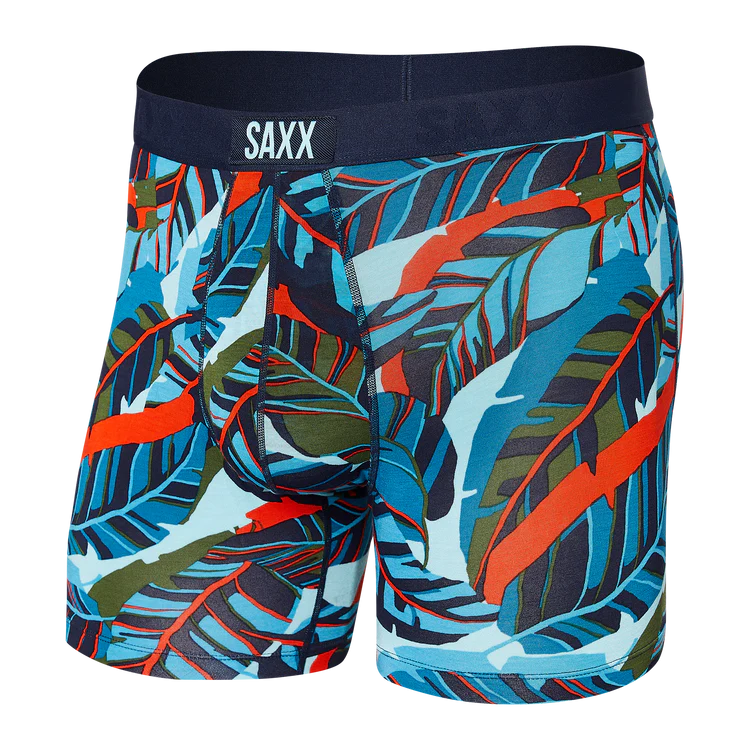 Shop SAXX Men's Vibe Boxer Briefs Blue Pop Jungle Edmonton Canada Store