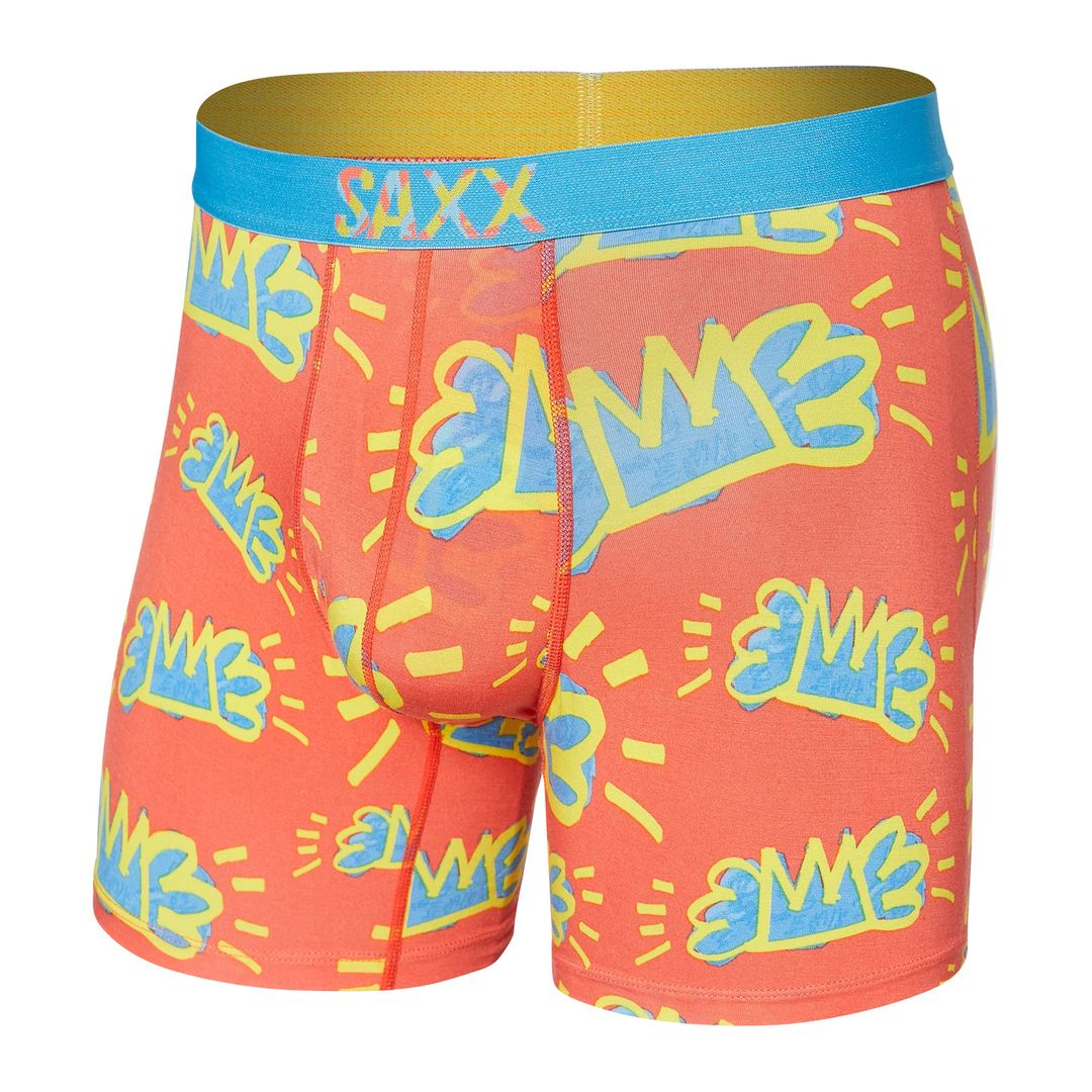 Shop SAXX Men's Vibe Boxer Brief Boxers All Daye/Hot Coral Edmonton Canada Store