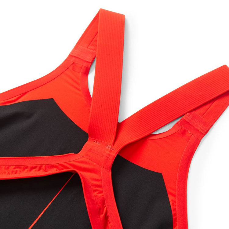 Shop Speedo Women's Fastskin LZR Pure Valor Open Back Swim Kneeskin Suit Fiery Red Edmonton Canada Store
